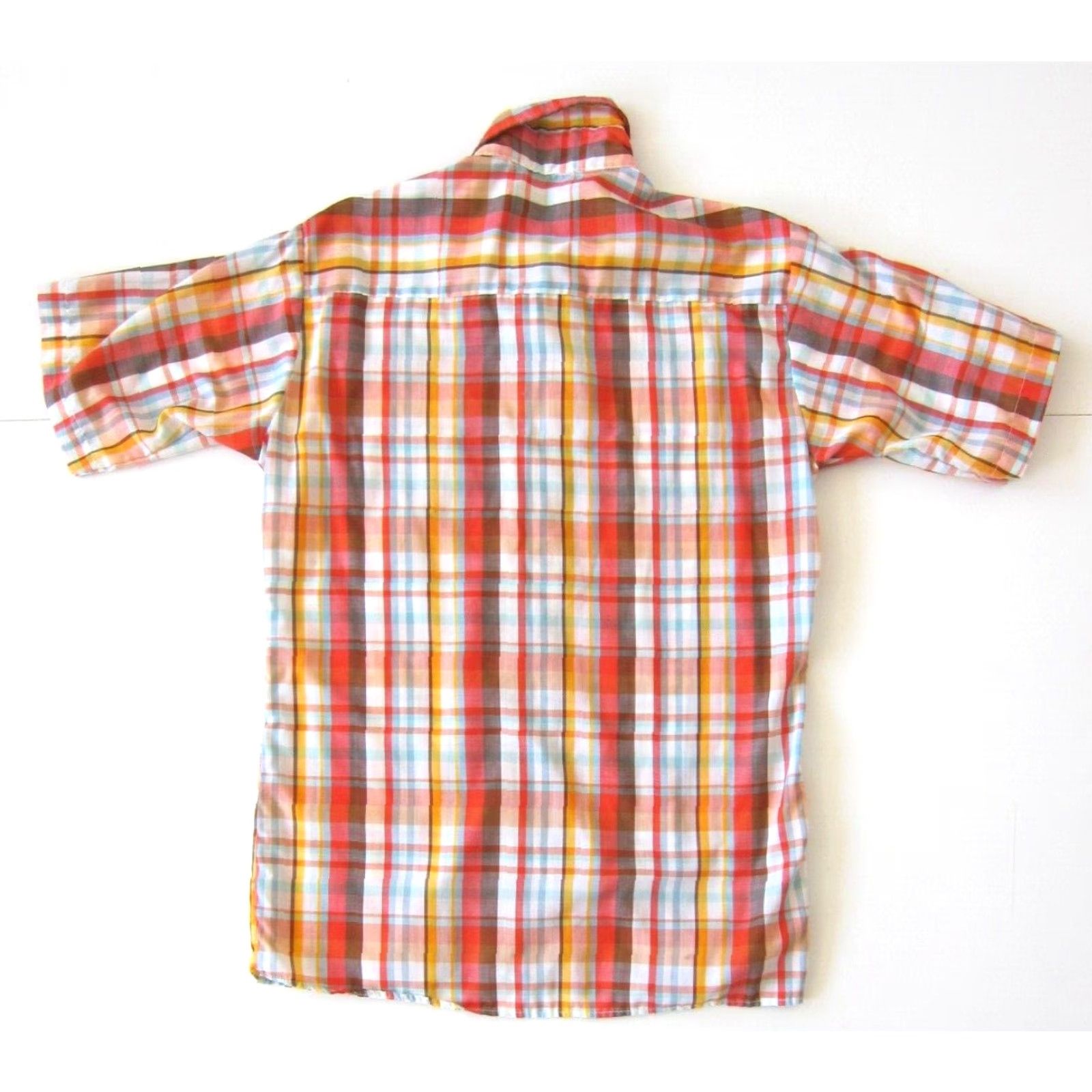 Vintage VINTAGE The County Seat Shirt Mens M Orange Plaid Western Short Sleeve Cotton Button-Up Size US M / EU 48-50 / 2 - 2 Thumbnail