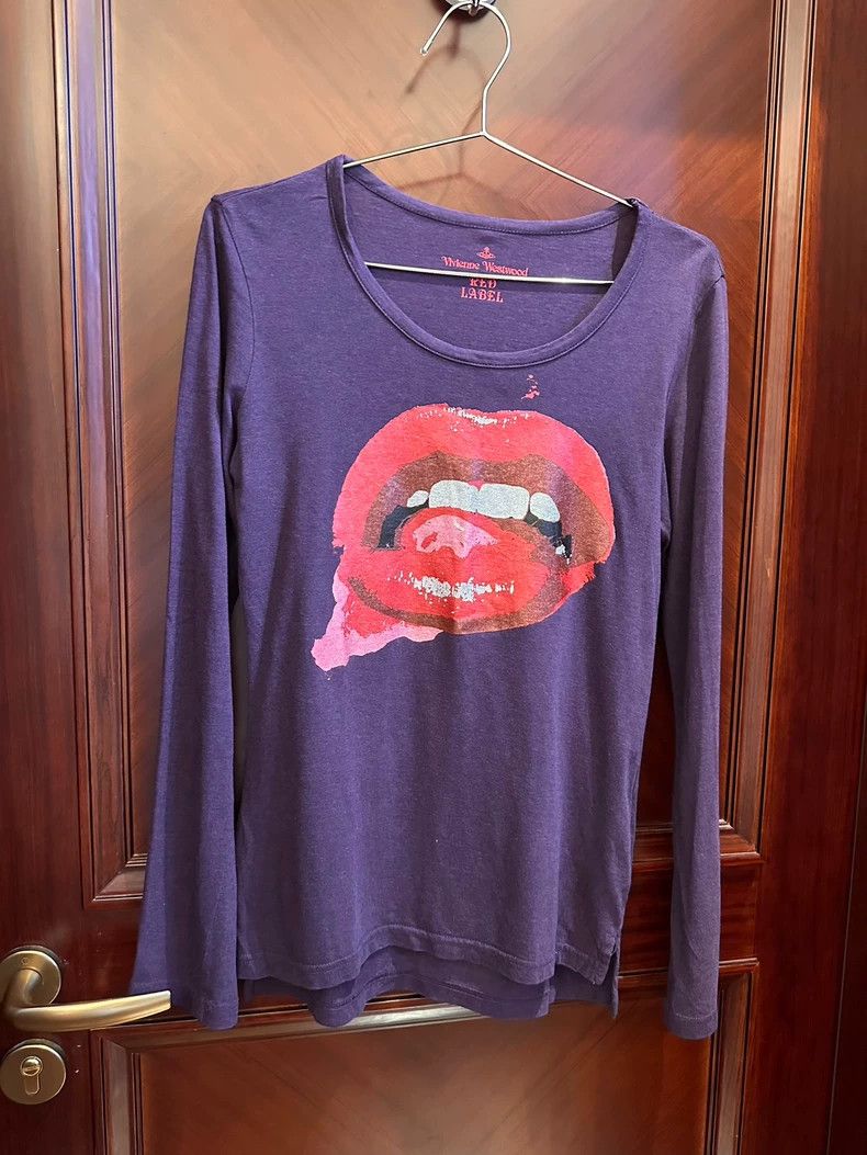 Vivienne Westwood Vivienne Westwood size 3 Purple red lips long sleeves T-shi Size M / US 6-8 / IT 42-44 - 5 Thumbnail