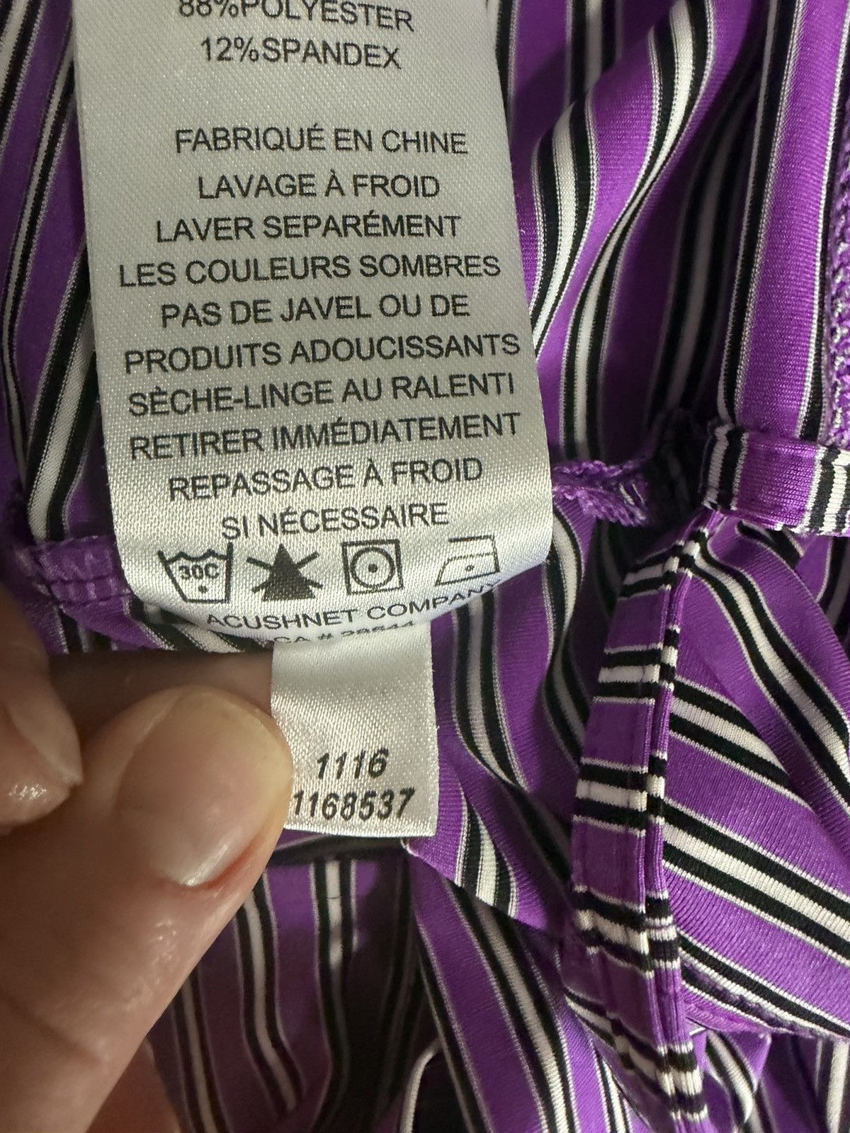 Footjoy FootJoy Purple Striped Polo Golf Performance Shirt Size XL. Size US XL / EU 56 / 4 - 7 Thumbnail