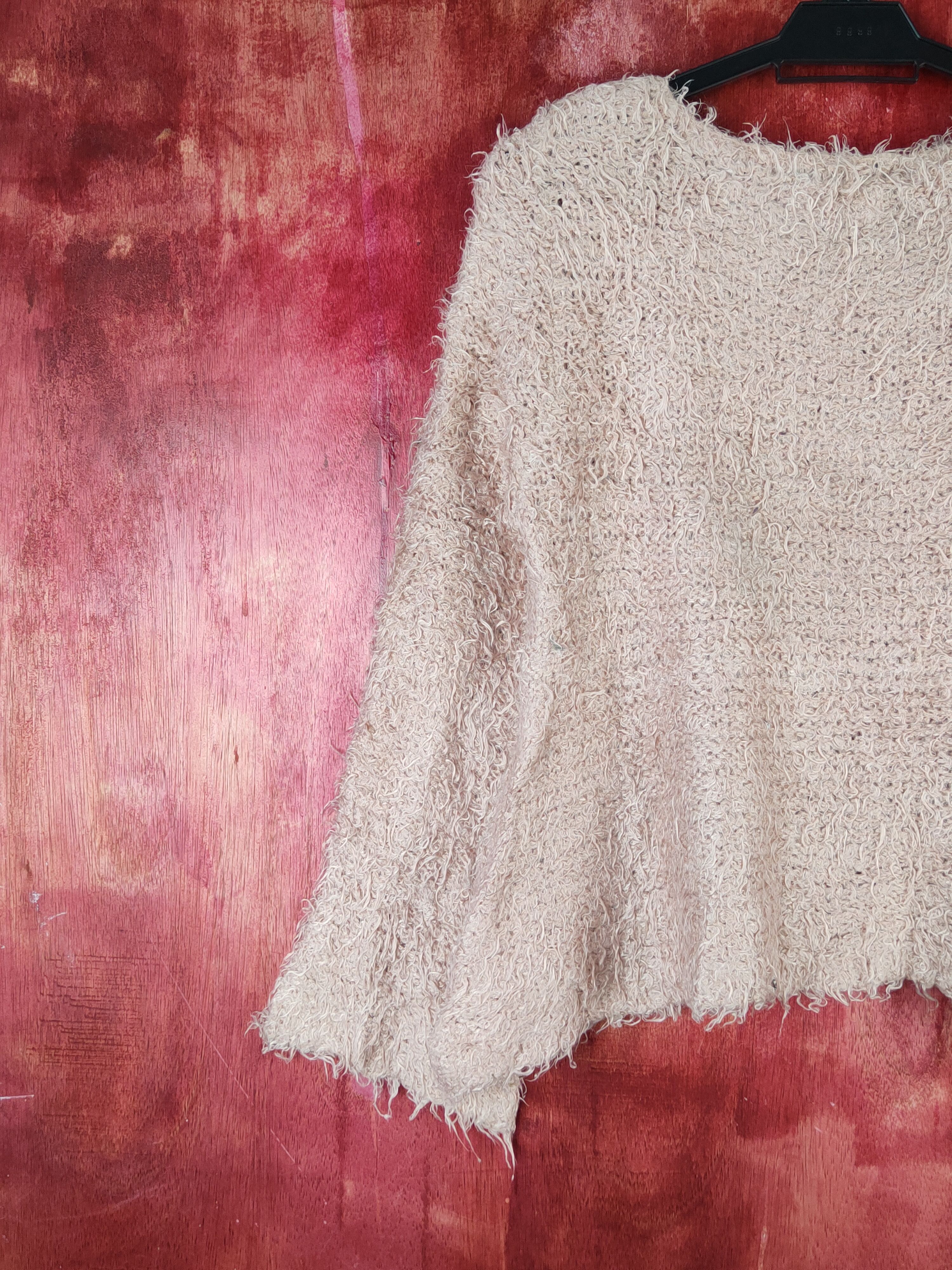 Homespun Knitwear Africataro Peach Shag Shaggy Fur Mohair Knitwear #S1889 Size S / US 4 / IT 40 - 8 Thumbnail