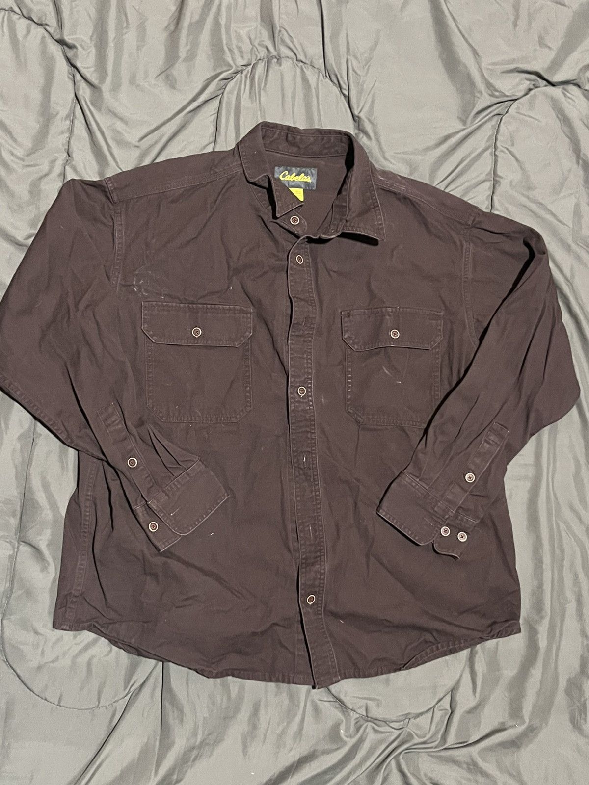 Cabelas Brown Cabels Long Sleeve Button Up Work Shirt Size US XL / EU 56 / 4 - 1 Thumbnail