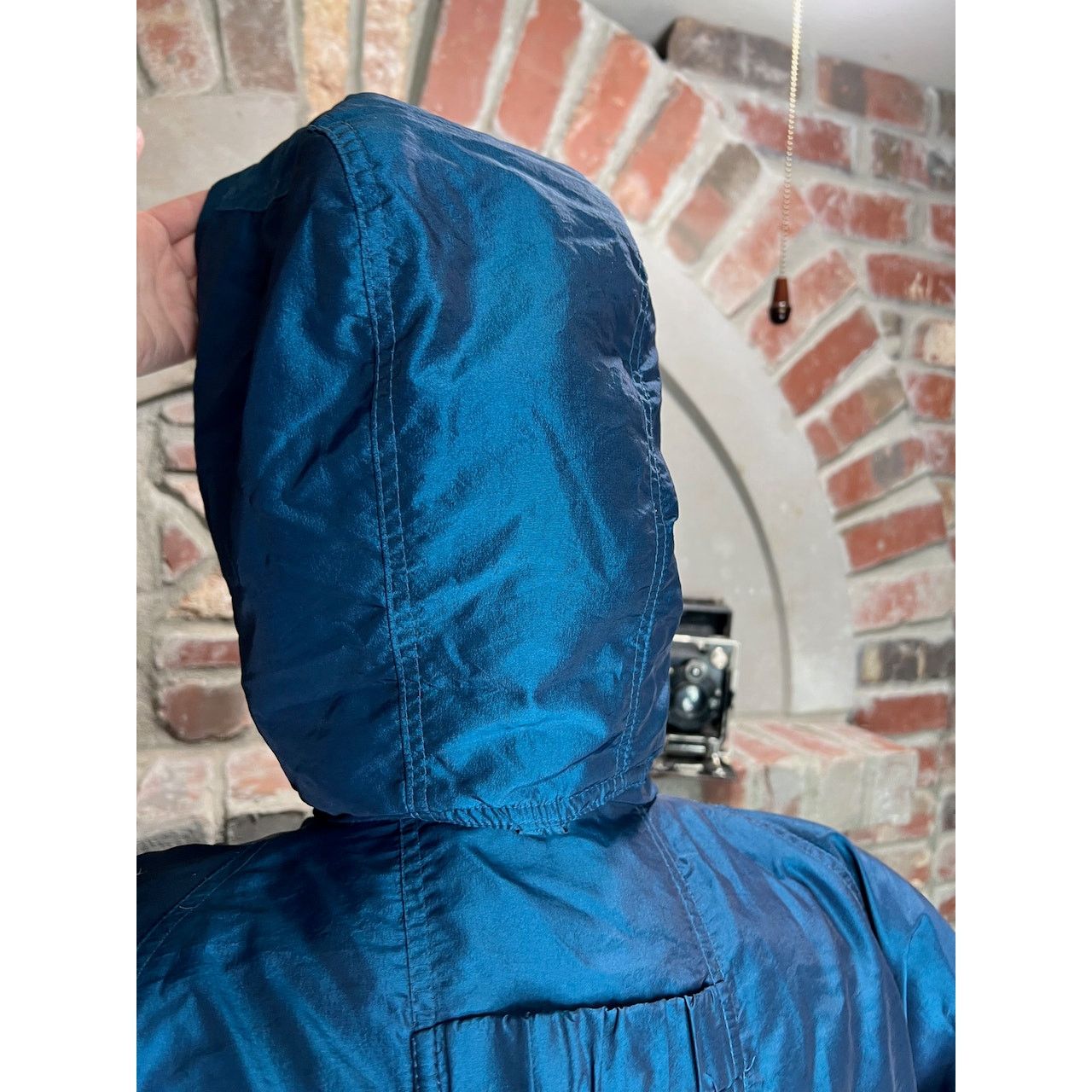 Vintage down puffer cocoon coat blue hood Size XL / US 12-14 / IT 48-50 - 9 Thumbnail