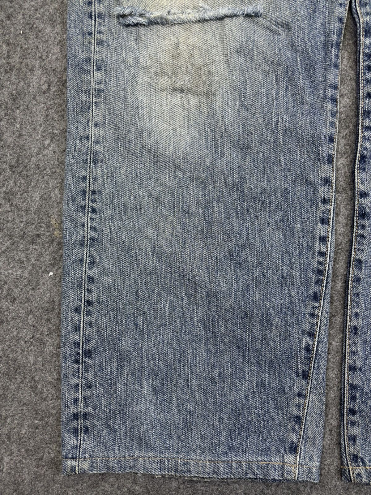 Edwin 💥Thrashed💥Vtg Edwin 445 Loose Heavy Distressed Denim F942 Size US 36 / EU 52 - 8 Thumbnail