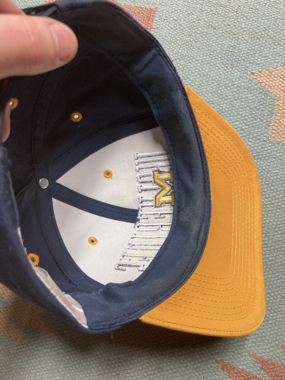 Vintage 90s SnapBack hat university of Michigan wolverines spell out Size ONE SIZE - 7 Thumbnail