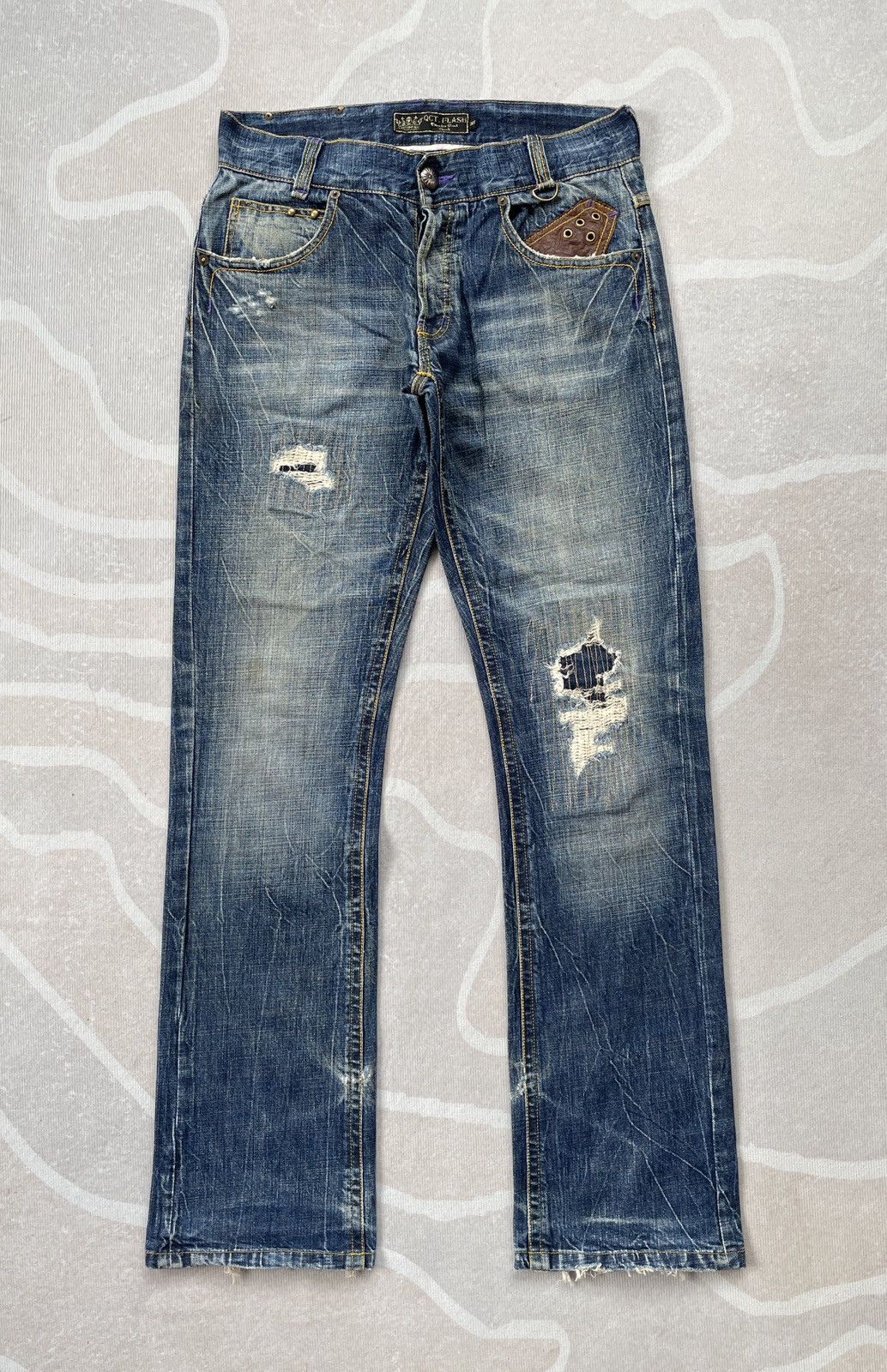 Designer Oct Flash Buckle Back Jeans (P100) Size US 31 - 1 Thumbnail