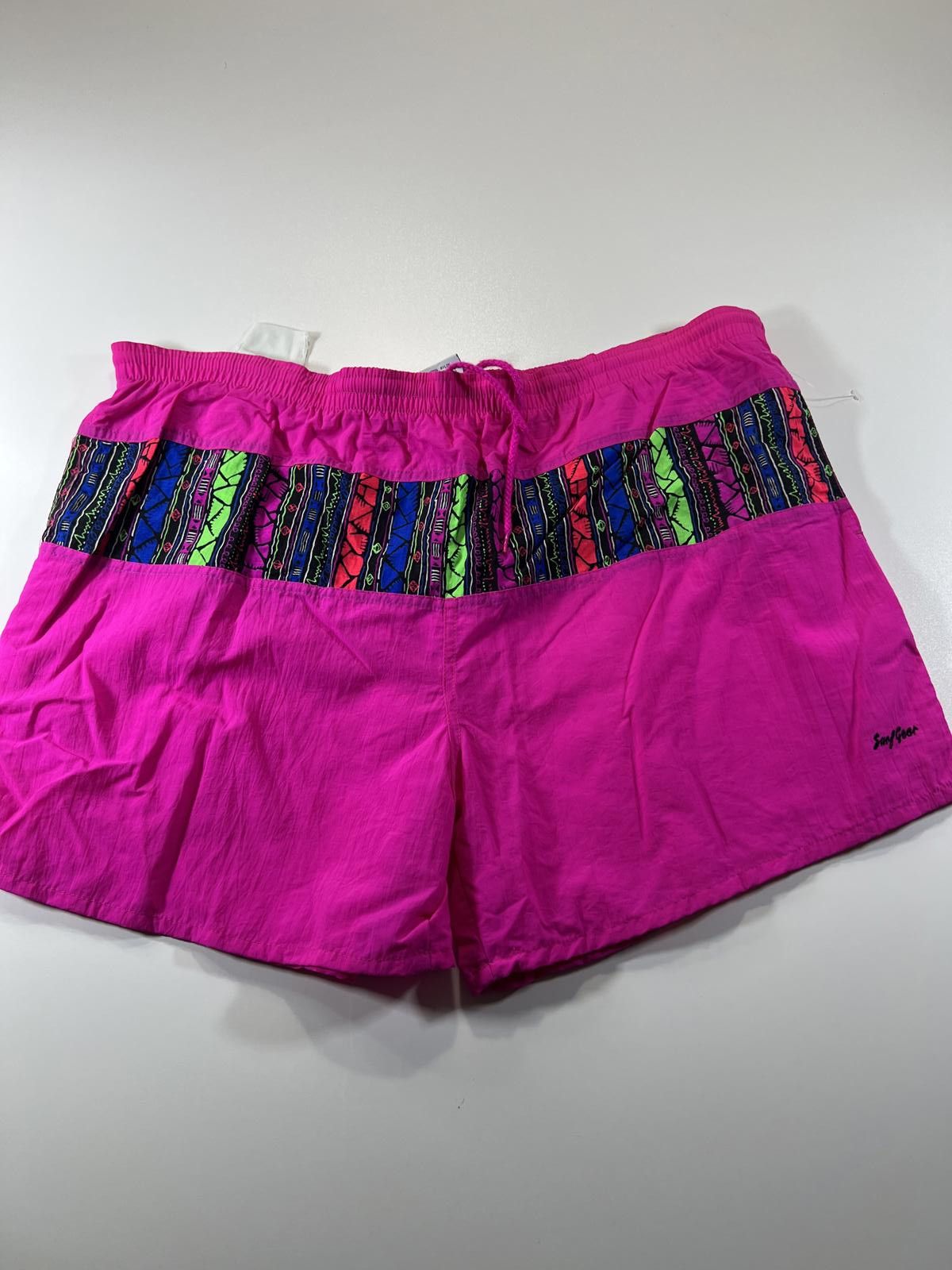 Other Vintage Pink Swim Shorts with Multicolour Patterned M Size US 36 / EU 52 - 1 Thumbnail