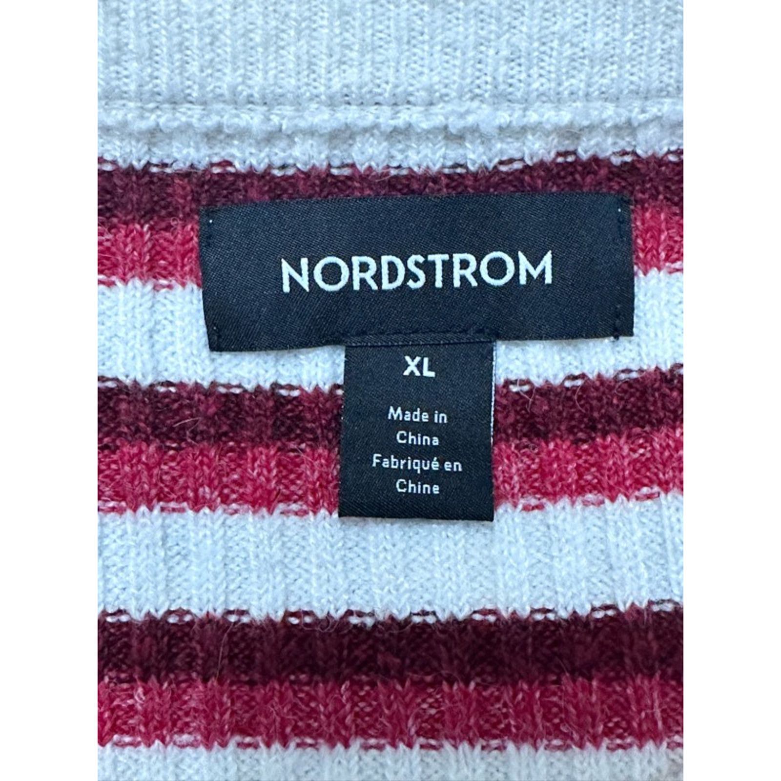 Nordstrom Nordstrom Sweater Striped Ribbed Long Sleeve Red/White XL Size XL / US 12-14 / IT 48-50 - 7 Thumbnail