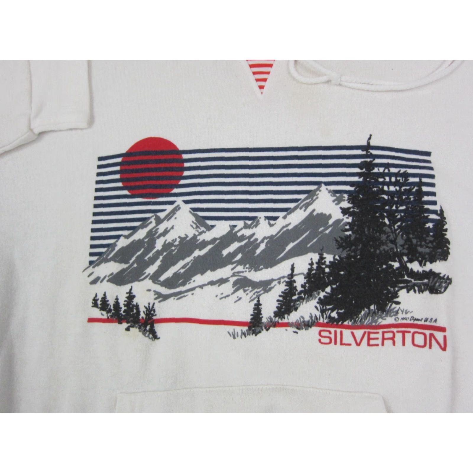Vintage VINTAGE Diport Silverton Hoodie Mens L White Red 90s USA Made Mountain Ski Pullover Fleece Logo Size US XL / EU 56 / 4 - 2 Thumbnail