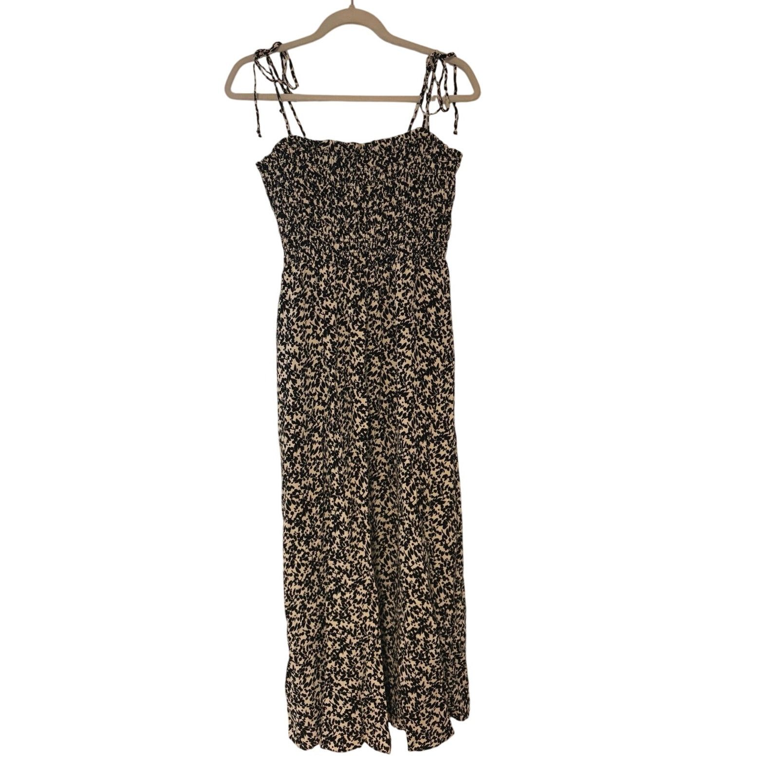 Madewell NWT Madewell Tie Shoulder Midi Dress in Floral Black Size 0 Size XS / US 0-2 / IT 36-38 - 4 Thumbnail