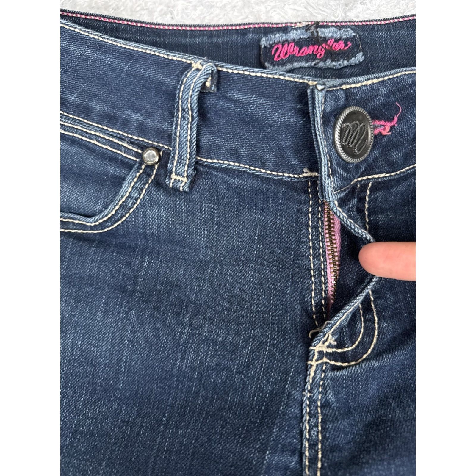 Wrangler Wrangler Bootcut Jeans Juniors 5/6 Blue Med Wash Low Rise Stretch Denim 28x32 Size 27" / US 4 / IT 40 - 5 Thumbnail