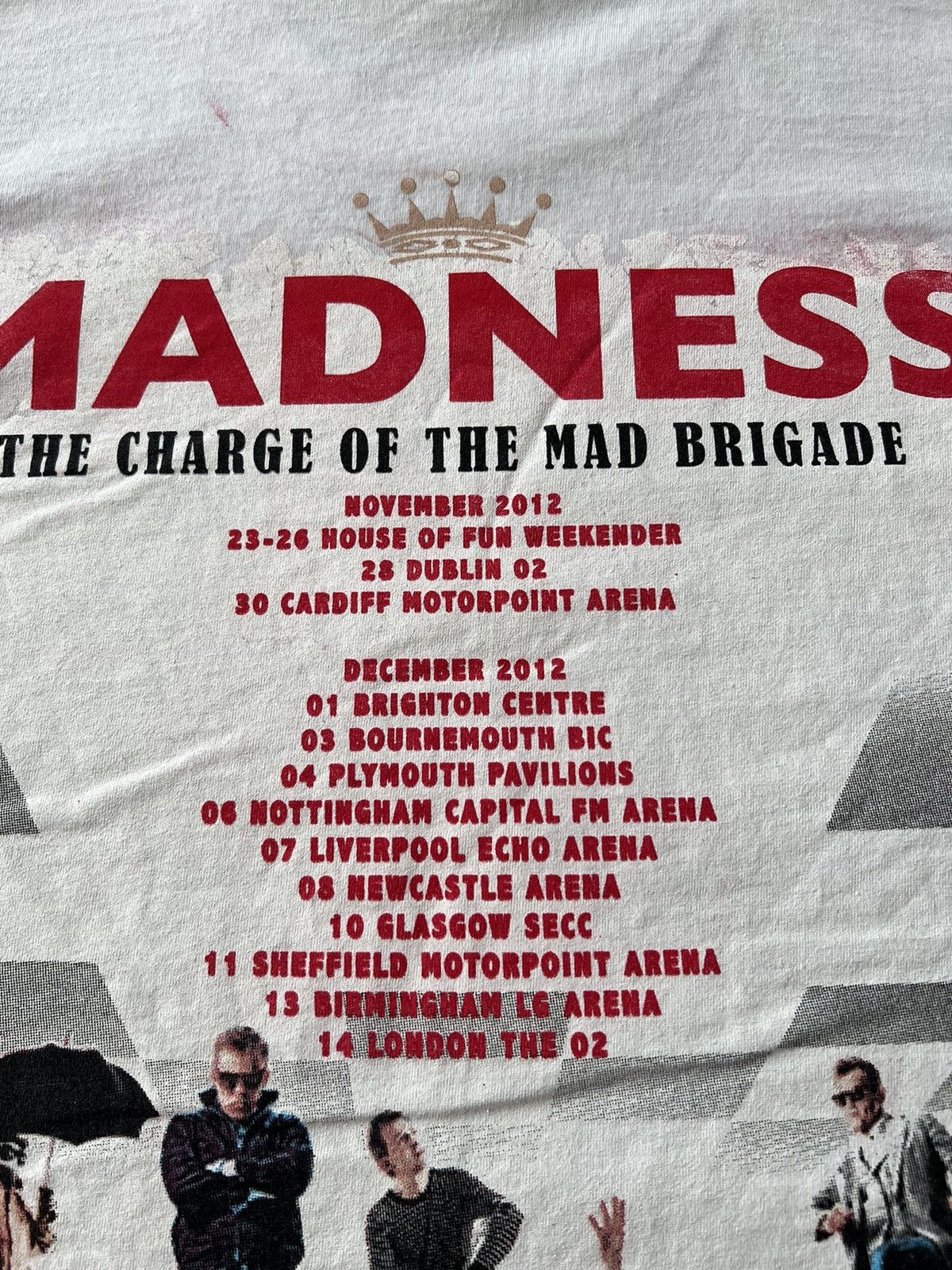 Band Tees Vintage 2012 Madness Band Tour White T-shirt Size US XL / EU 56 / 4 - 14 Thumbnail