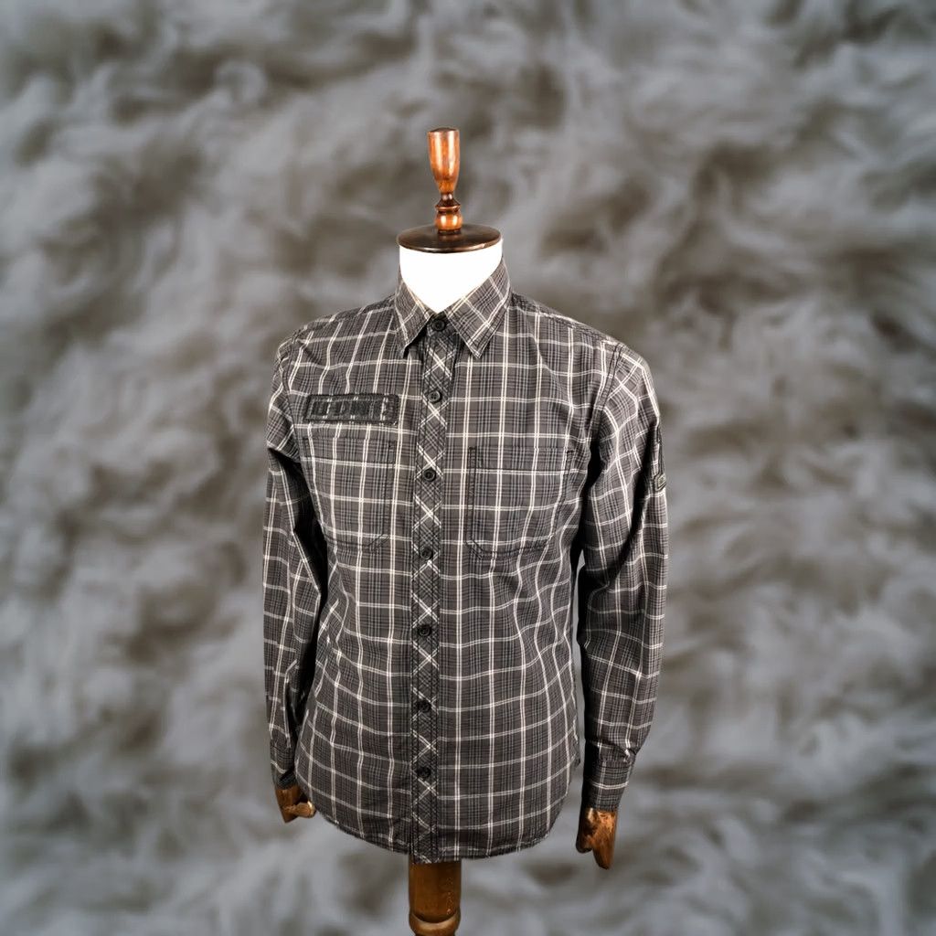 Harley Davidson Harley-Davidson Men's Shirt M Gray Cotton Check Button-Up Casual Regular Size US M / EU 48-50 / 2 - 1 Thumbnail