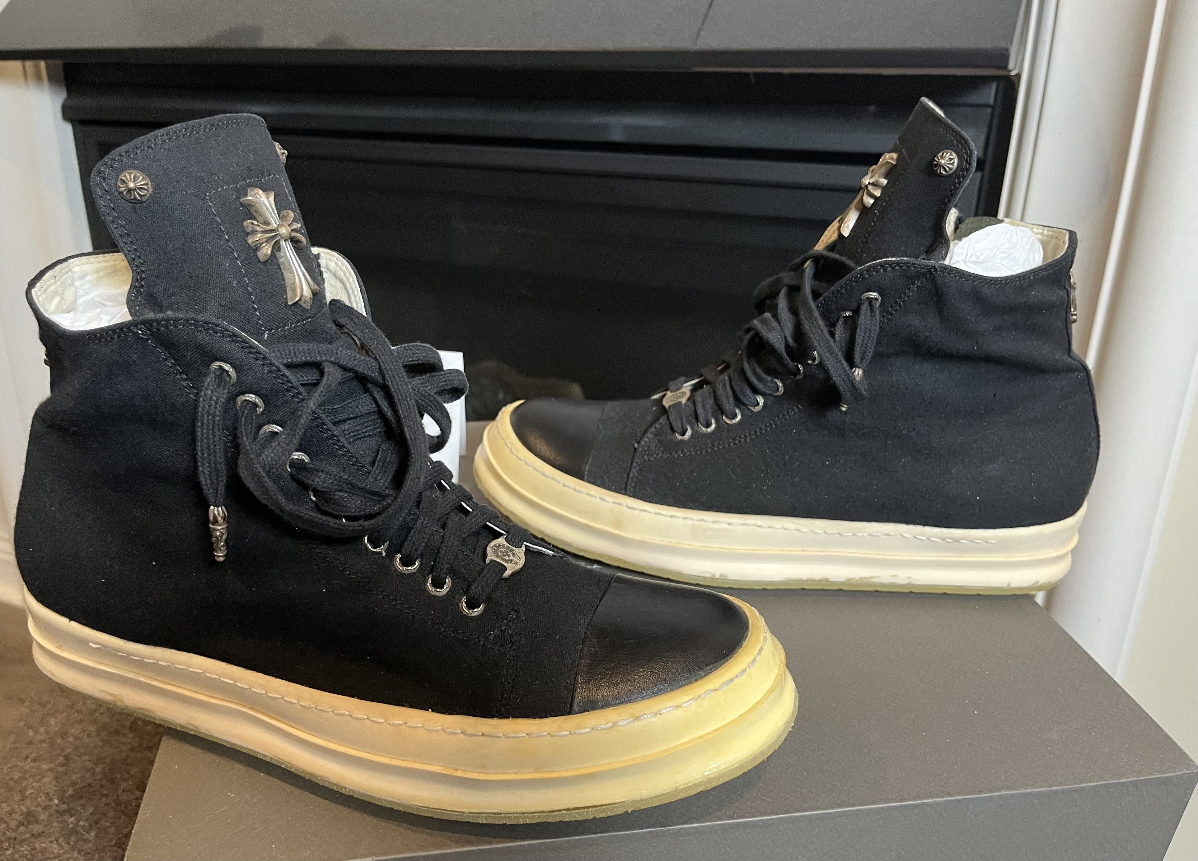 Chrome Hearts × Rick Owens RICK OWENS CHROME HEARTS RAMONES, BLACK TOE, STAPLE HEEL Size US 11 / EU 44 - 8 Thumbnail