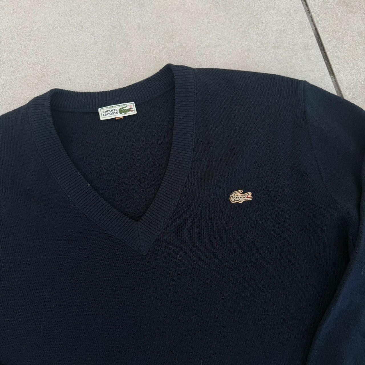 Lacoste Lacoste V neck Jumper Navy Vintage Size US L / EU 52-54 / 3 - 5 Thumbnail