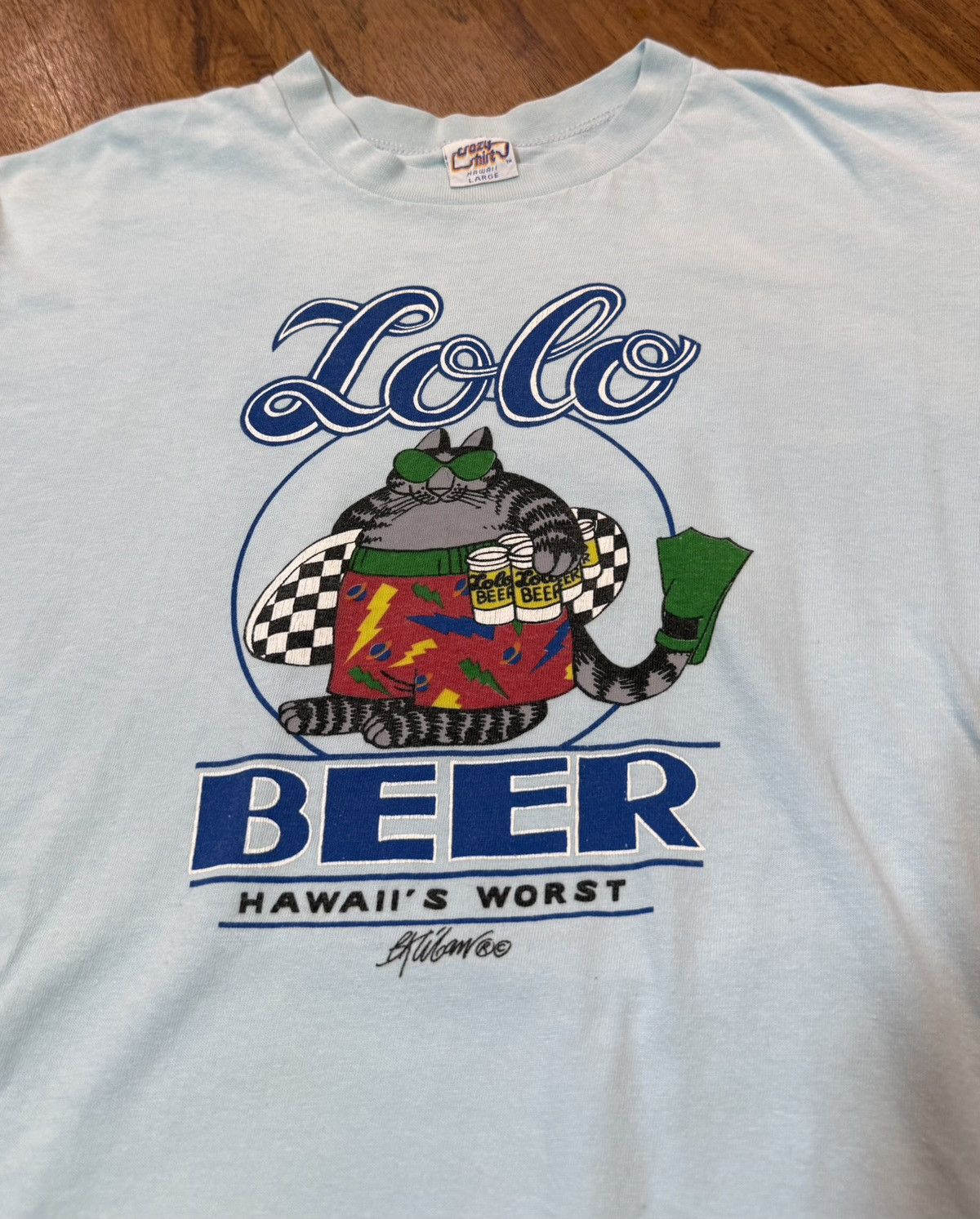 Other Vintage 80’s LOLO BEER Hawaii Kliban Cat Shirt Surf Shirt Size US L / EU 52-54 / 3 - 1 Thumbnail