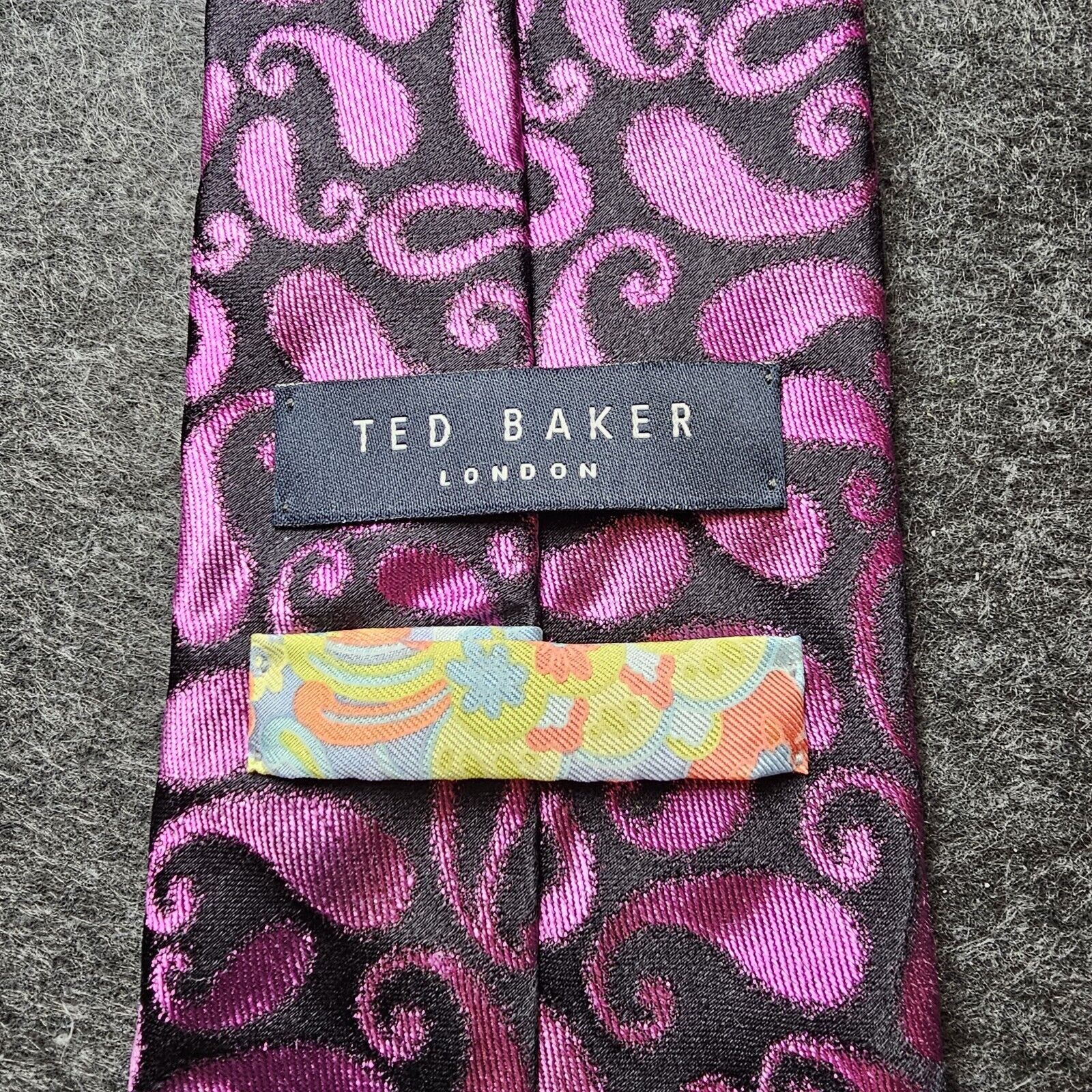Ted Baker Ted Baker Tie Italian Silk Paisley Purple Designer London Size ONE SIZE - 10 Thumbnail