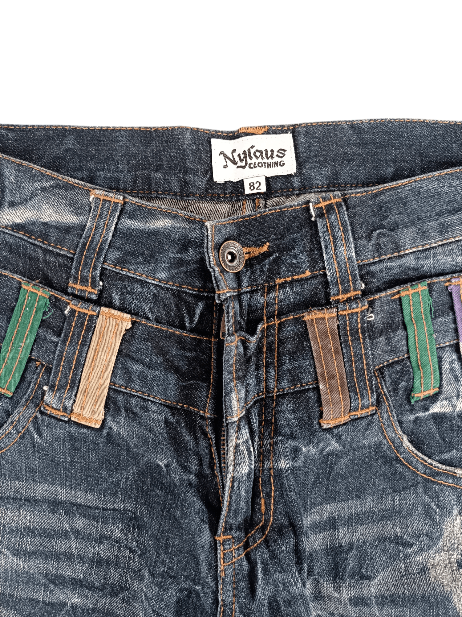 Japanese Brand 💥VINTAGE NYLAUS JEANS DOUBLE WAIST DESIGN RARE Size US 30 / EU 46 - 16 Thumbnail