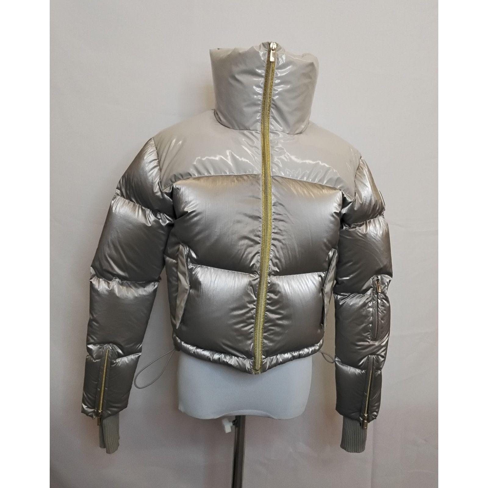 Other My Sunday Ski Down Jacket Women's Small Gray Shimmer #W4652 Size S / US 4 / IT 40 - 2 Thumbnail