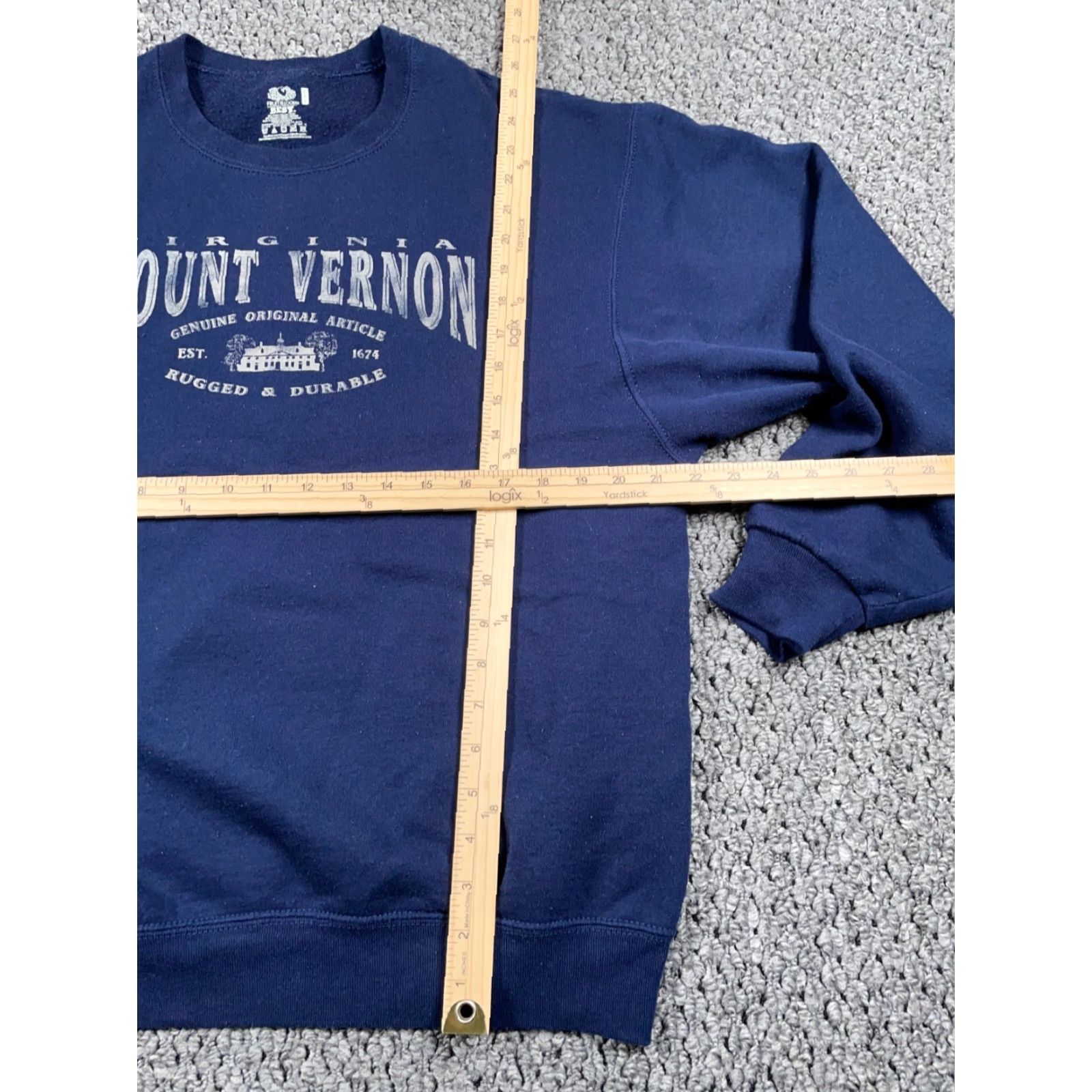 Fruit Of The Loom Fruit of the Loom Sweatshirt Adult Large Dark Blue Crewneck Midweight City Retro Size US L / EU 52-54 / 3 - 4 Thumbnail