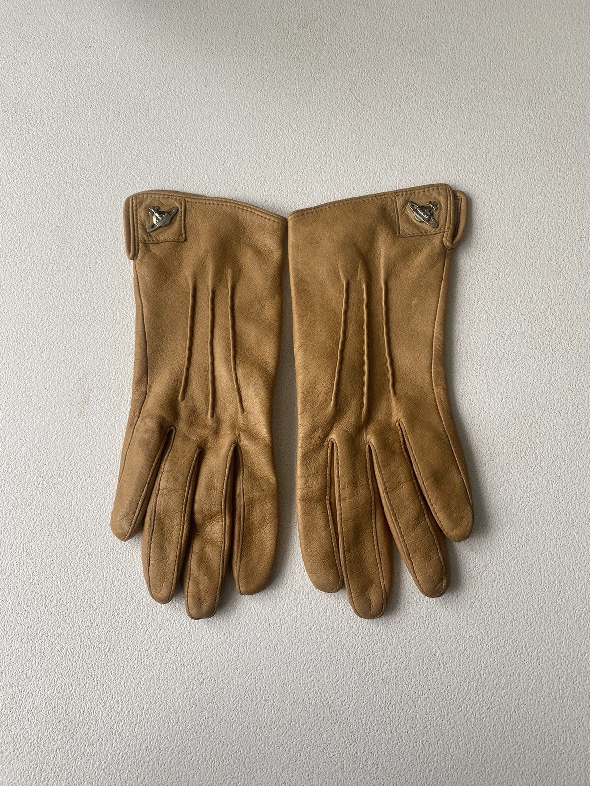 VIVIENNE WESTWOOD leather cashmere gloves
