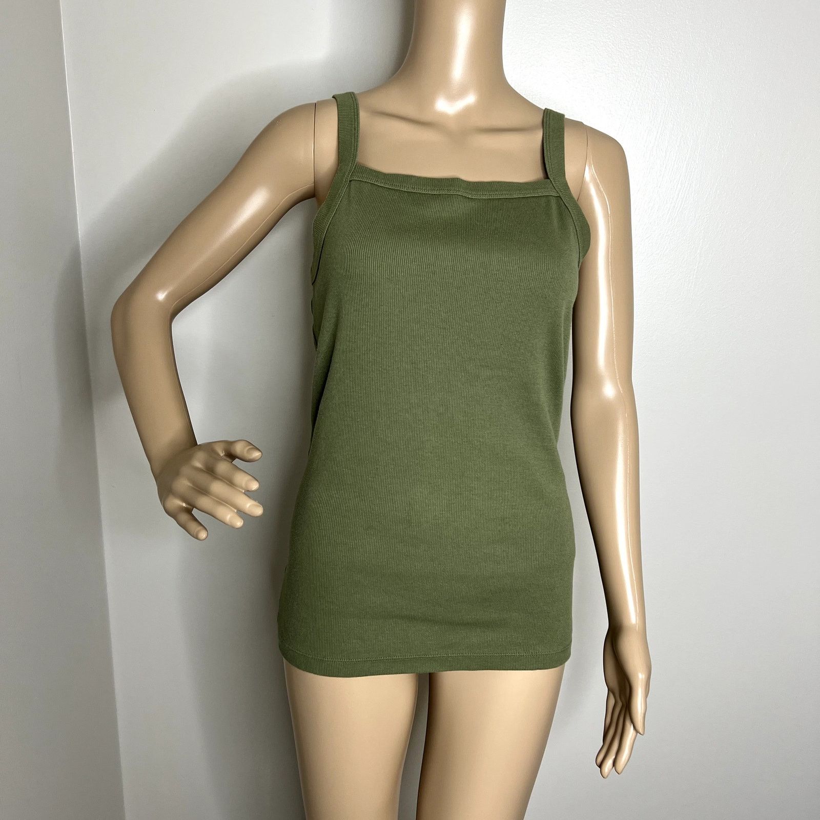 Old Navy Old Navy Green Ribbed Slim Fit Tank Top Size L / US 10 / IT 46 - 8 Thumbnail