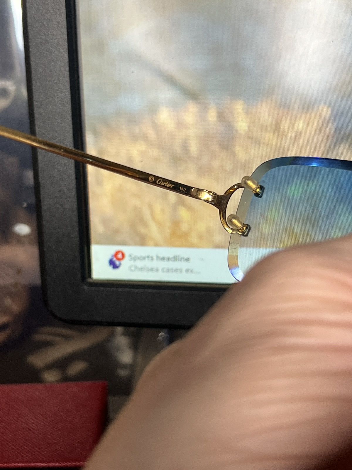 Cartier cartier c de sunglasses rimless glasses blue two tone18kGold Size 36 - 11 Thumbnail