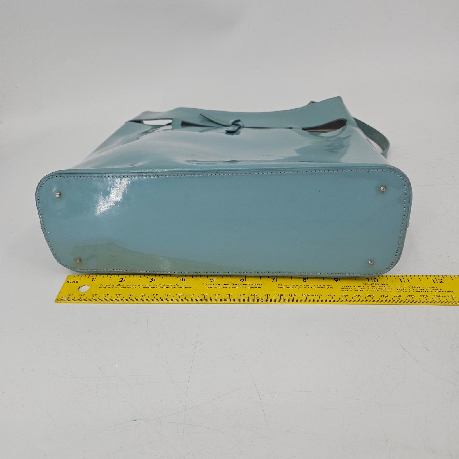 Kate Spade Vtg Kate Spade Robinegg Blue Patent Leather Bucket Tote Bag Size ONE SIZE - 10 Thumbnail
