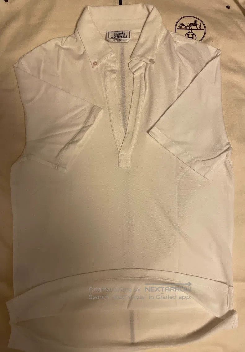 Hermes Hermes Knitted short-sleeve cardigan/shirt (front unbutton Size US S / EU 44-46 / 1 - 3 Thumbnail