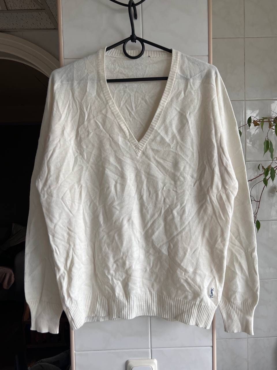 Yves Saint Laurent 90s Yves Saint Laurent YSL Wool Knit Sweater V Neck Pullover Size US M / EU 48-50 / 2 - 7 Thumbnail