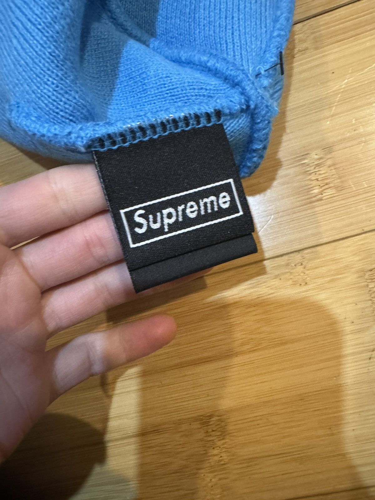 Supreme Supreme New Era Box Logo Beanie Cyan Size ONE SIZE - 3 Thumbnail