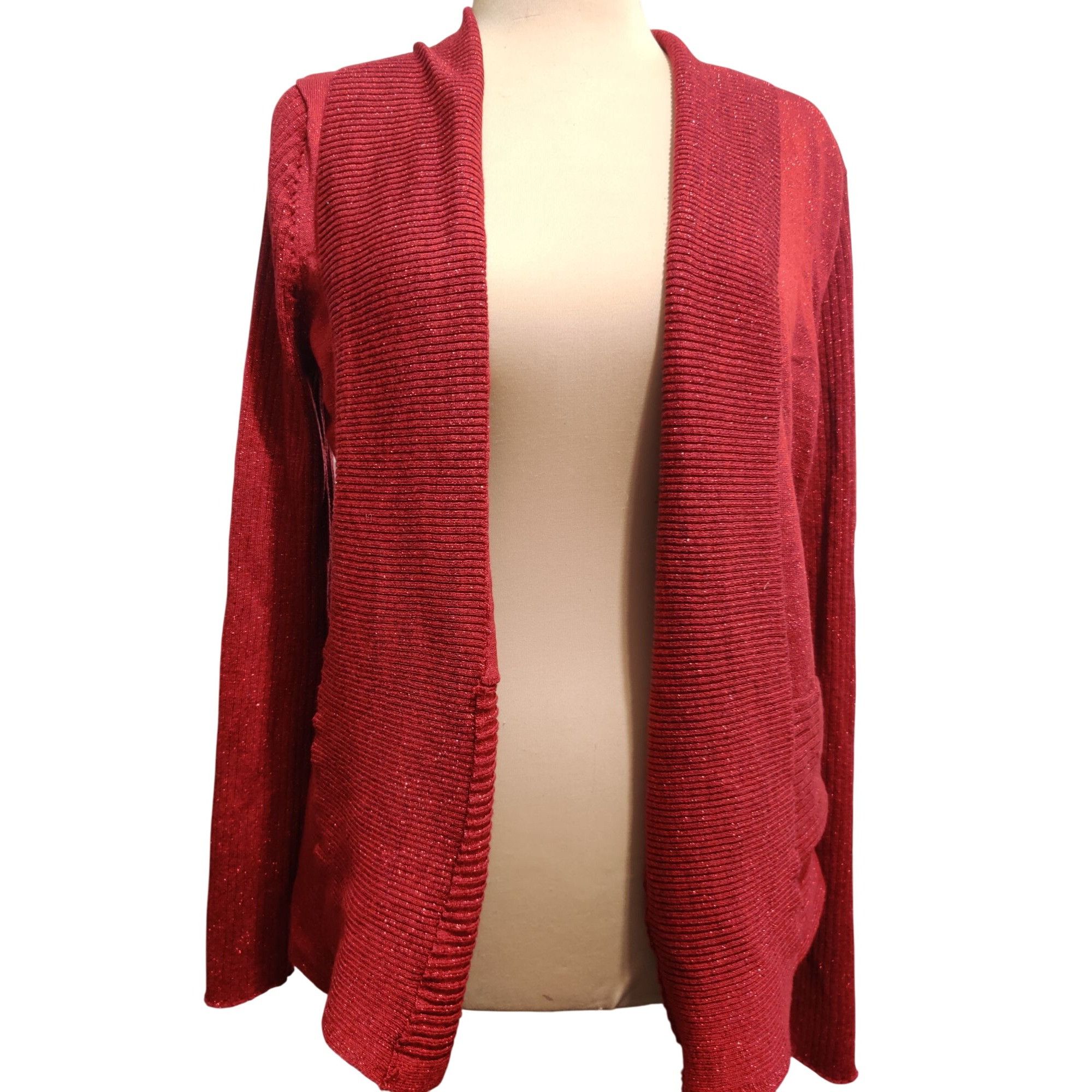 Other 89th + Madison XL Womens Sweater Red Metallic Ribbed Open Fr Size XL / US 12-14 / IT 48-50 - 1 Thumbnail