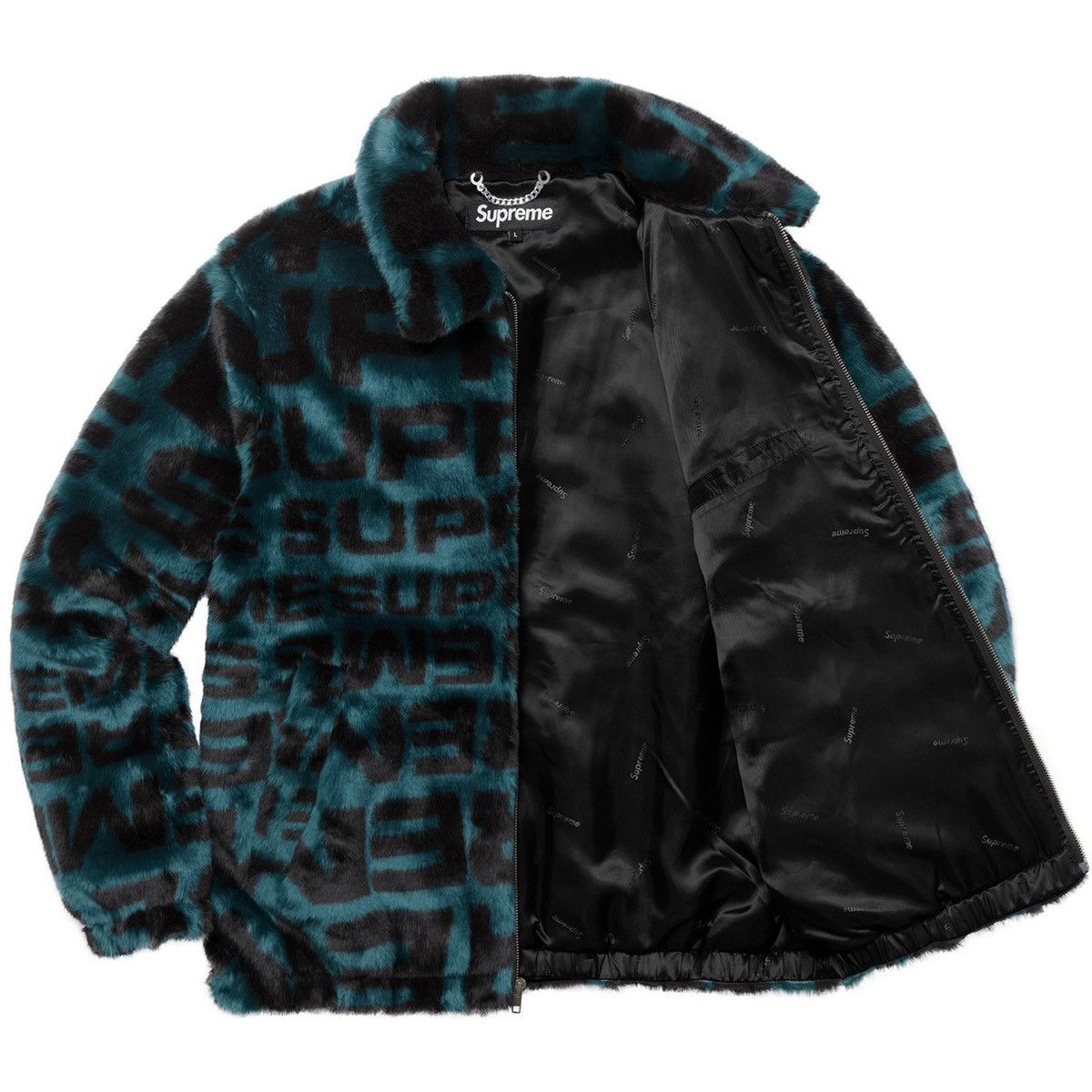 Supreme Supreme Faux Fur Repeater Bomber Dark Teal SS18 Size US L / EU 52-54 / 3 - 4 Thumbnail