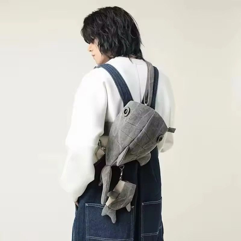 Japanese Brand Canvas Crossbody Shark Bag Size ONE SIZE - 1 Thumbnail
