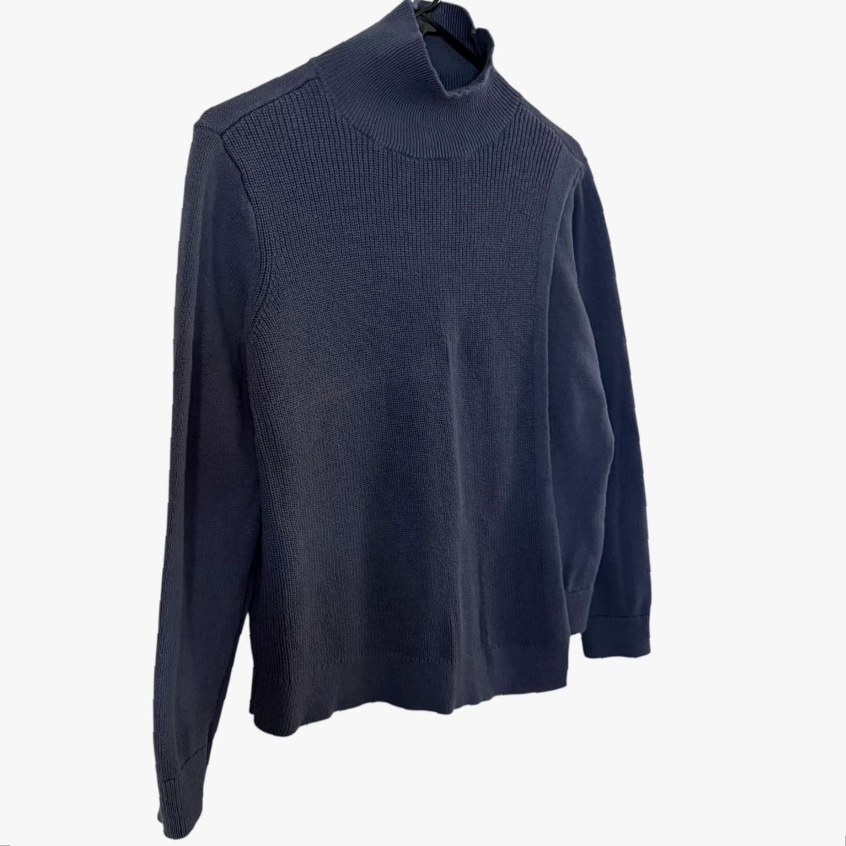 Vintage Haven Well Within Women's Turtleneck Sweater Small Blue Knit Cashmere Cotton Fall Winter Casual Size S / US 4 / IT 40 - 3 Thumbnail