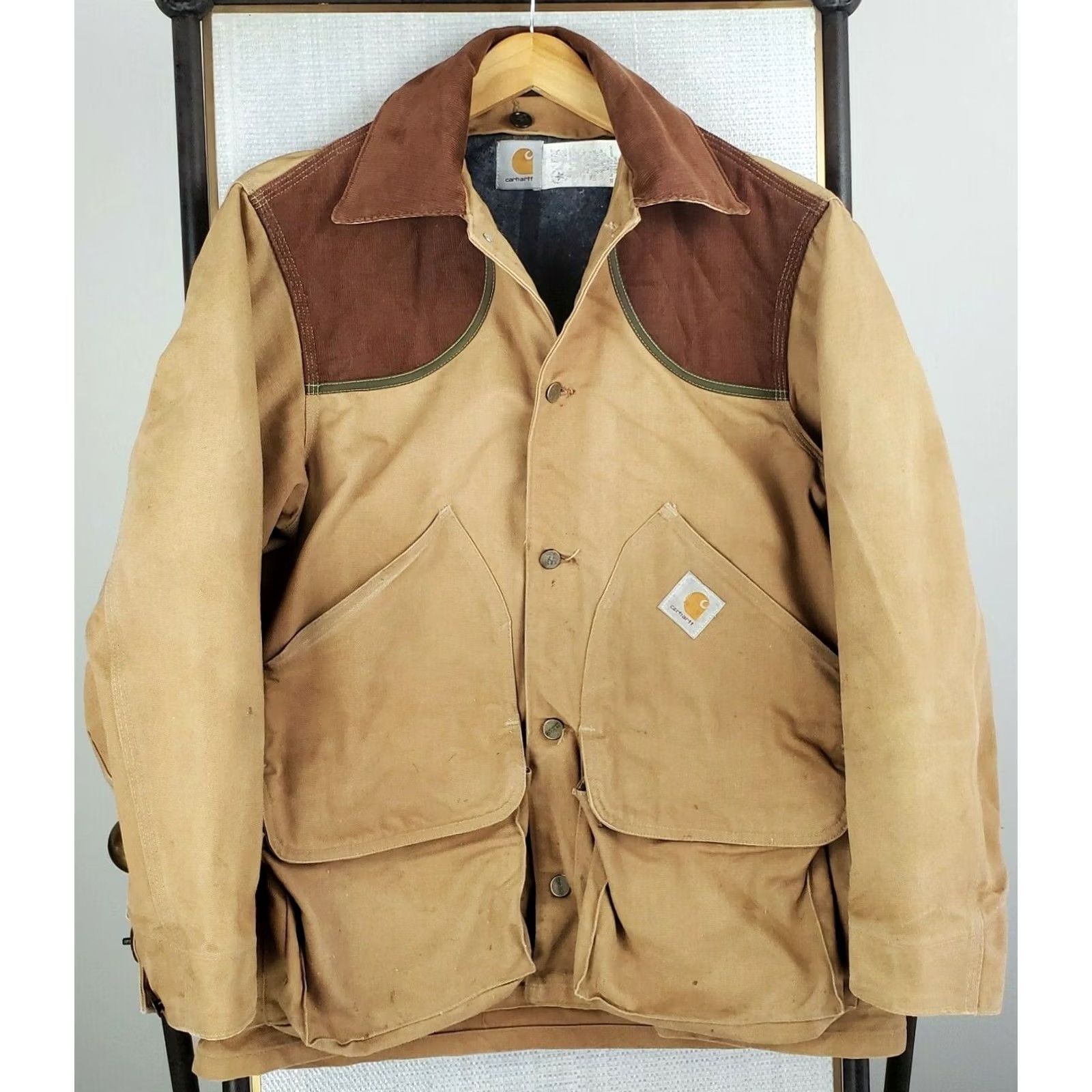 Carhartt VTG Carhartt Jacket Canvas Duck Blanket Liner Hunting Field Jacket USA Made Large Khaki Beige Mens Large Size US L / EU 52-54 / 3 - 2 Thumbnail