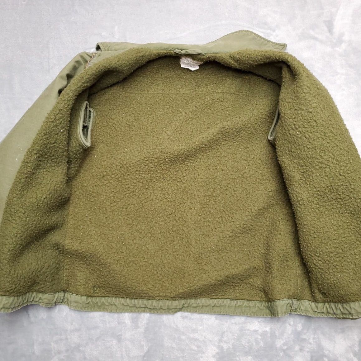 Vintage VINTAGE Military Jacket Mens M Green Navy Deck Jacket Solid Cotton Blend Button Zip 1970s USA - 70s M Mens Size US M / EU 48-50 / 2 - 6 Thumbnail