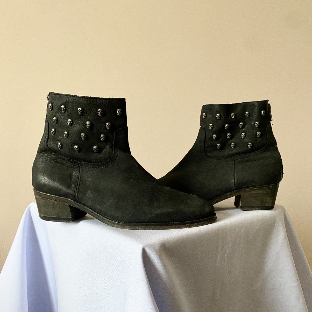 Zadig & Voltaire 00s Vintage Zadig & Voltaire Skull Biker Ankle Boots AS 98 Size US 8 / IT 38 - 1 Thumbnail
