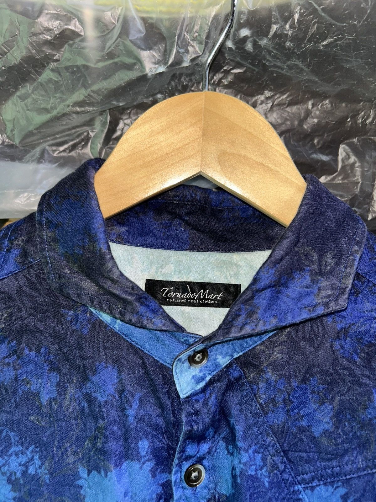 Tornado Mart Floral Cotton Two Tone Print Button Up Longsleeve Shirt Size M / US 6-8 / IT 42-44 - 8 Thumbnail