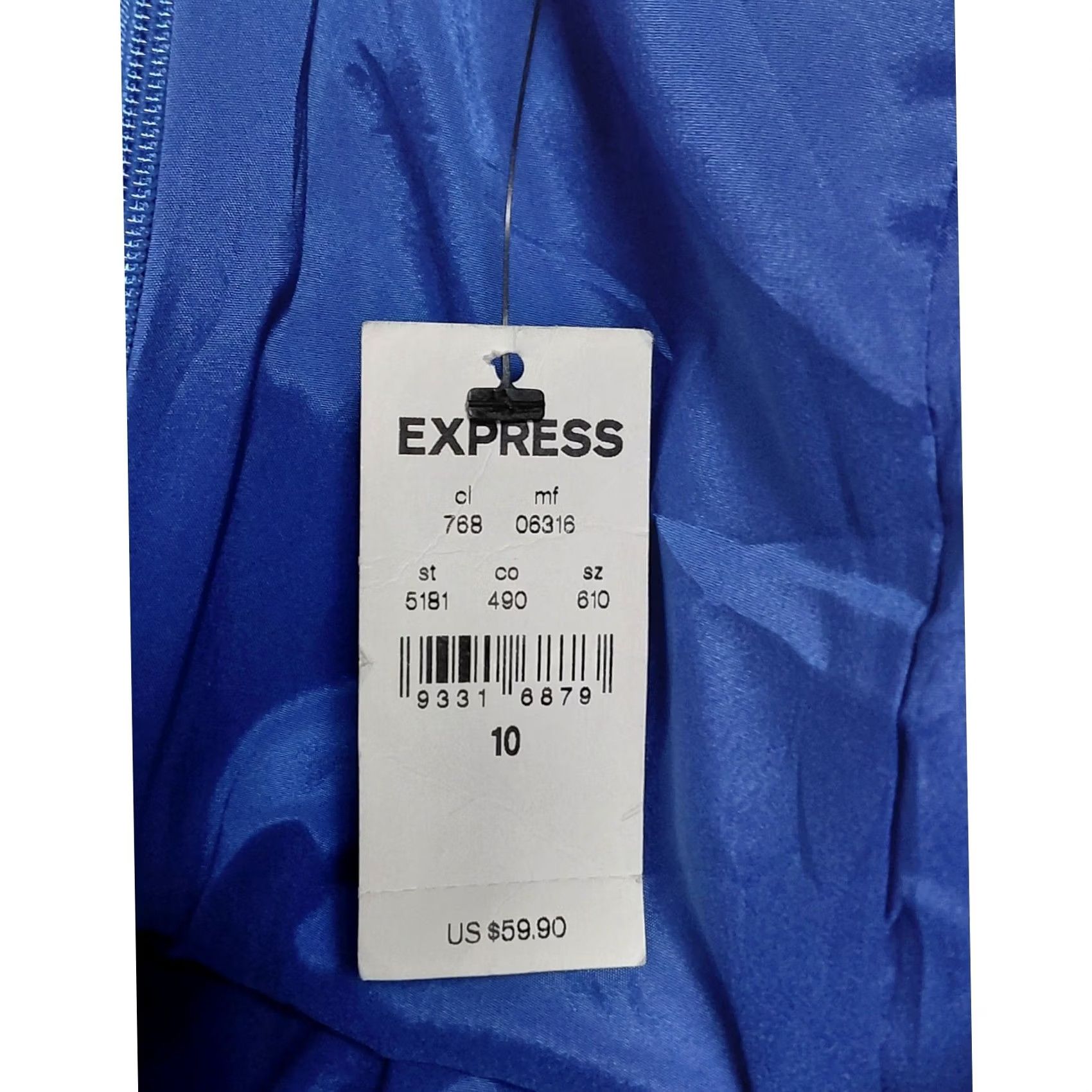 Express NWT EXPRESS Pencil Skirt Blue Solid Women Size 10 Skirt Knee Length Zip Stretch Spring Fall Business Casual Womens Blue Pencil Skirt NWT EXPRESS Size 32" / US 10 / IT 46 - 6 Thumbnail