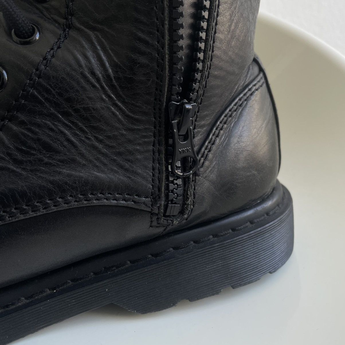 Limi Feu Very Rare! Limi Feu Leather Combat Boots with Side Zipper Size US 12 / EU 45 - 7 Thumbnail