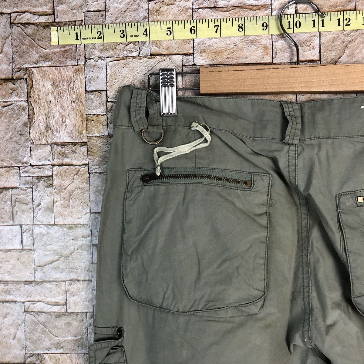 Japanese Brand Pinky Girl Green Cropped spring cargo Pants #A743 Size 29" - 19 Thumbnail