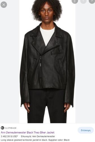 Ann Demeulemeester NWT ANN DEMEULEMEESTER BLACK LEATHER THEO BIKER JACKET, M Size US M / EU 48-50 / 2 - 3 Thumbnail