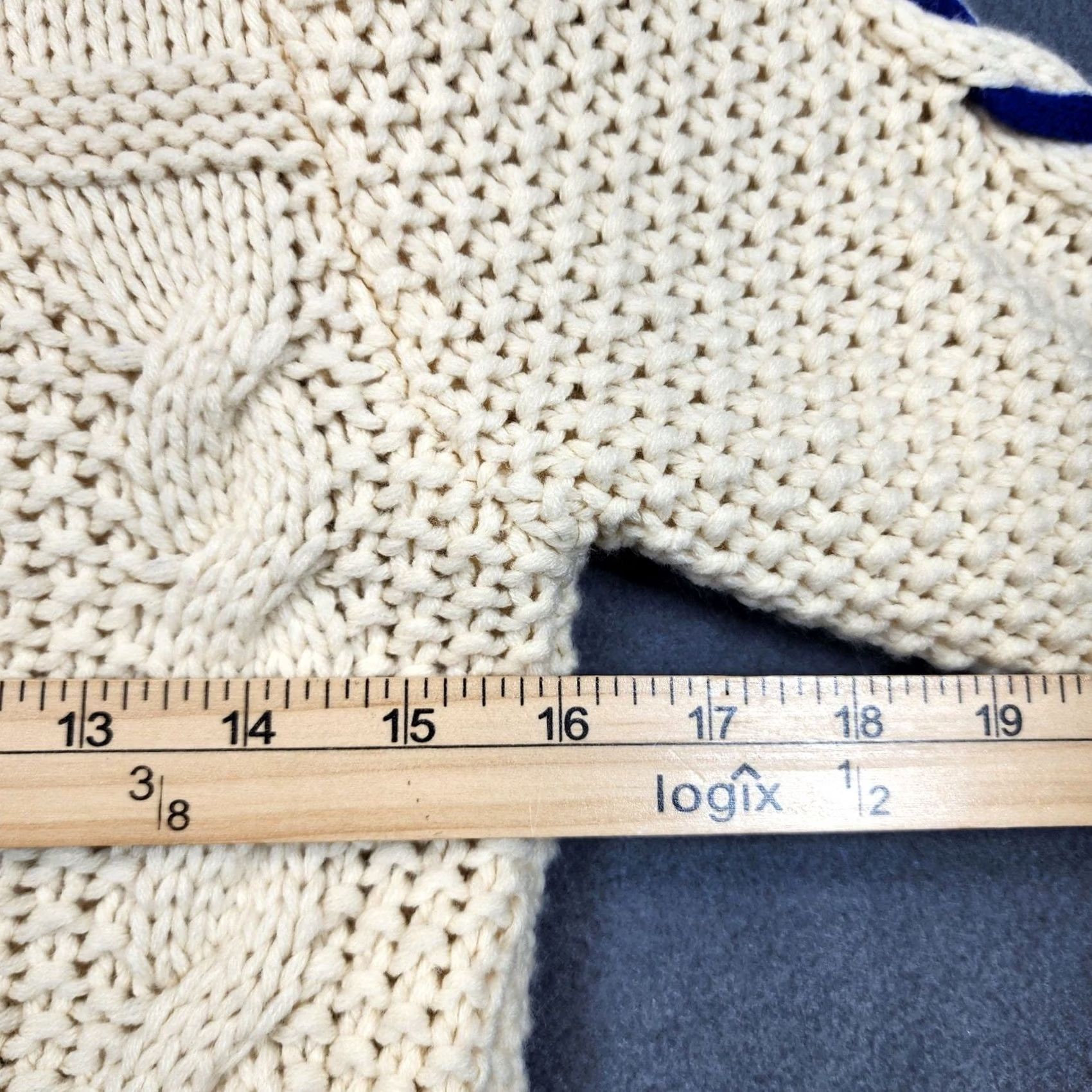 Vintage Water Wood Womens Cardigan Sweater Small Cream Embroidered Floral Cable Knit Size S / US 4 / IT 40 - 4 Thumbnail