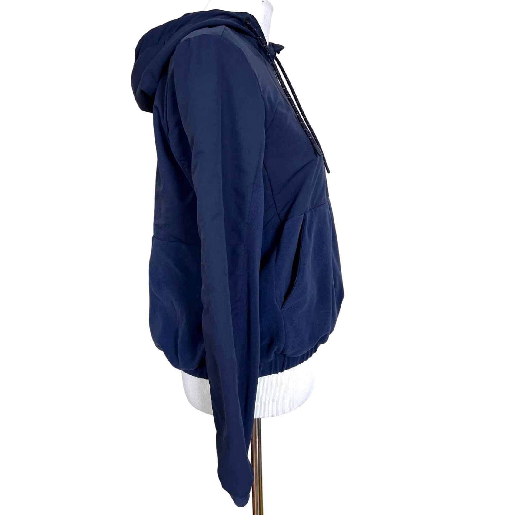 Vintage LNDR Womens Hoodie Pullover Blue Half Zip Front Pocket Size S Sweatshirt Activewear Hooded Pockets Pullover 1/2 Zip Size S / US 4 / IT 40 - 5 Thumbnail