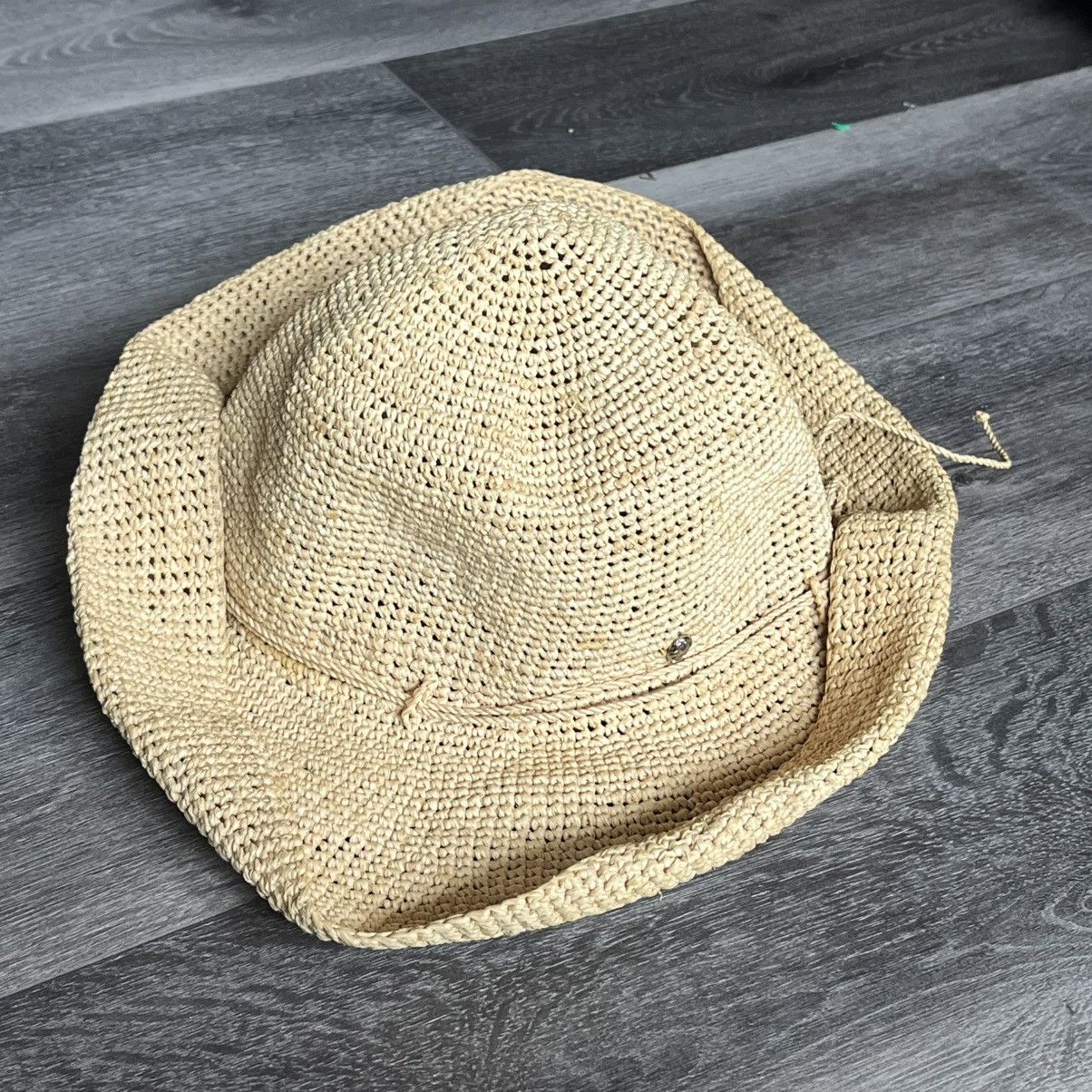 Vintage Helen Kaminski 100% Raffia Straw Hat Fedora Madagascar Size ONE SIZE - 2 Thumbnail