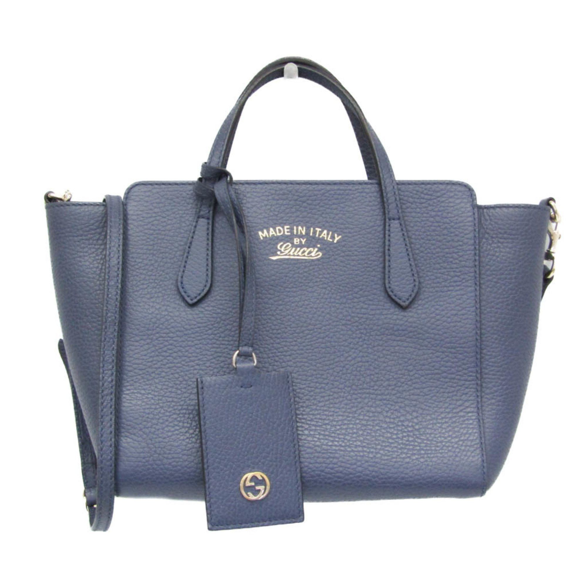 Gucci Gucci Swing 368827 Women's Leather Handbag,Shoulder Bag Blue Size ONE SIZE - 1 Thumbnail