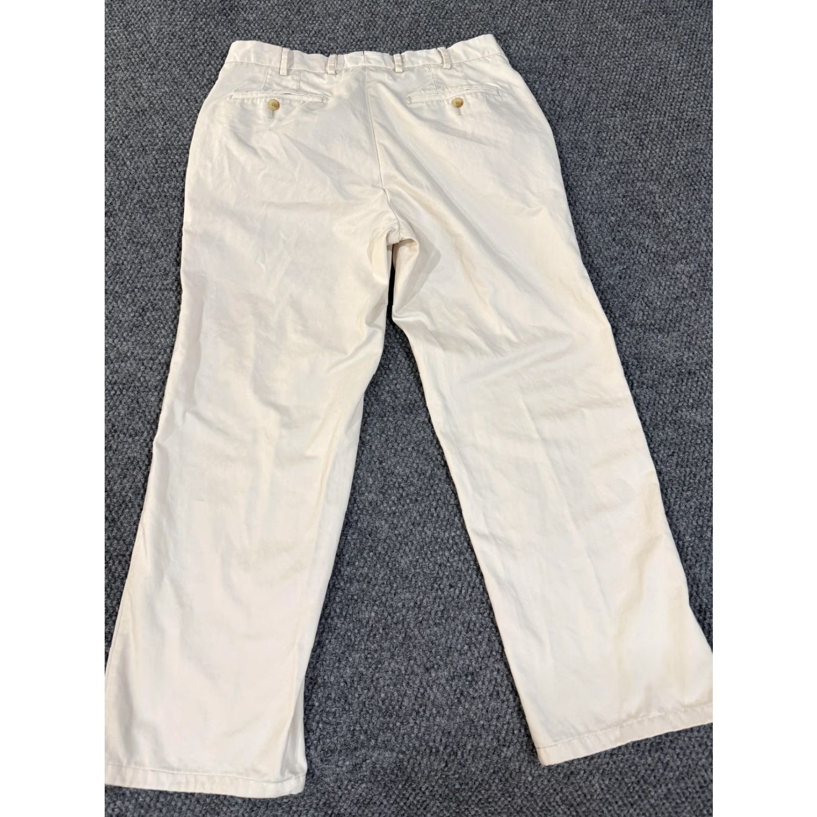 Peter Millar Peter Millar Pants Mens 33x30 White Classic Fit Chino Cotton Canvas Straight Leg Casual Size US 33 - 7 Thumbnail