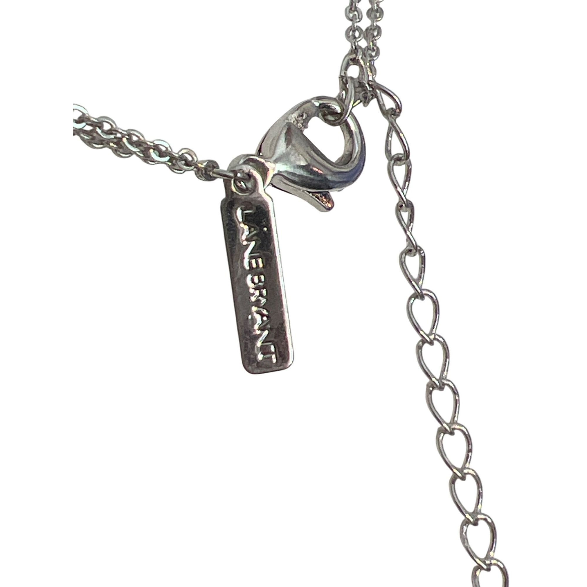 Other Lane Bryant Silver Tone Y Necklace Rhinestone Stations Long Size ONE SIZE - 5 Thumbnail