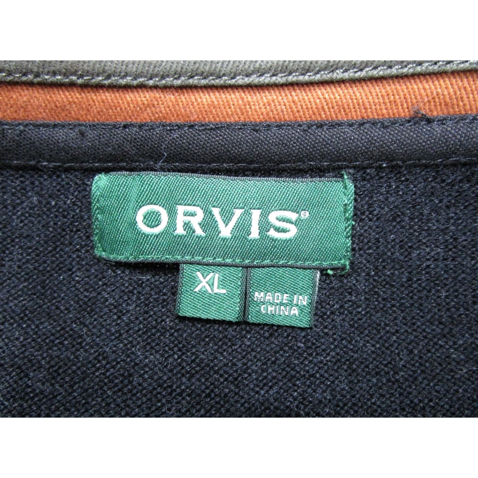 Orvis Orvis Mens Navy Black Merino Wool Sweater 1/4 Zip Mock Neck Elbow Patches XL Sweater Mens 1/4 Zip Pullover Autumn Winter Size US XL / EU 56 / 4 - 2 Thumbnail