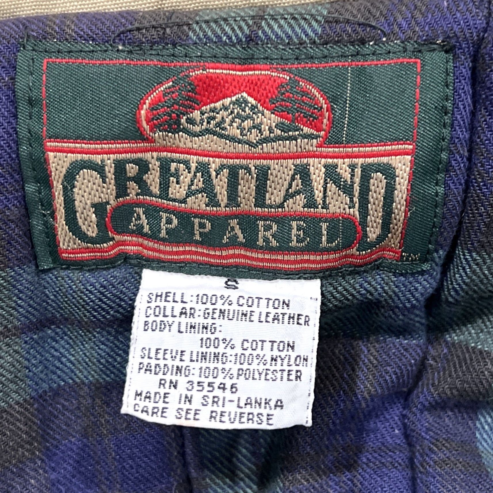 Vintage Greatland Apparel Chore Jacket Men’s Small Flannel Lined Cotton Leather Collar Casual Workwear Size US S / EU 44-46 / 1 - 6 Thumbnail